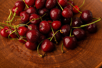 Fresh and ripe cherries in a bowl. Ripe cherries in a bowl.