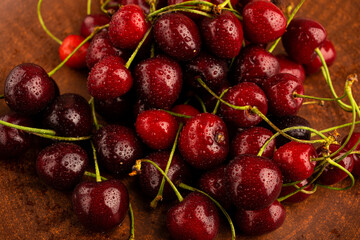 Fresh and ripe cherries in a bowl. Ripe cherries in a bowl.