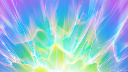 3d rendering, abstract holographic background. Caustic overlay effect. Colorful pastel wallpaper