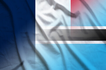 France and Botswana political flag international contract BWA FRA