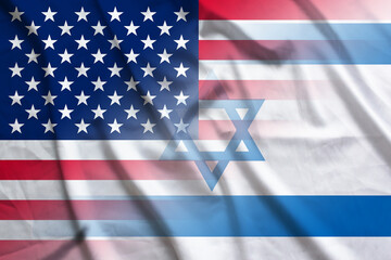 USA and Israel national flag transborder negotiation ISR USA