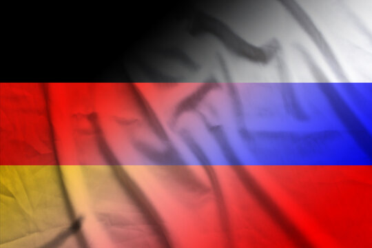 Germany and Russia national flag transborder negotiation RUS DEU
