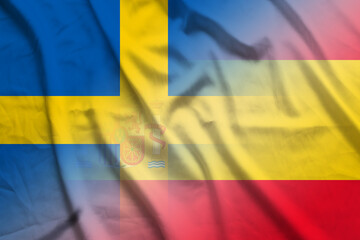 Sweden and Spain state flag international negotiation ESP SWE