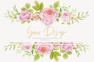 hand drawn floral frame wreath and background design