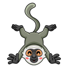 Cute little vervet monkey cartoon posing
