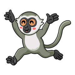 Cute little vervet monkey cartoon running