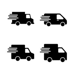 Delivery truck icon vector. Delivery truck sign and symbol. Shipping fast delivery icon