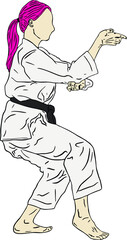 taekwondo kick vector