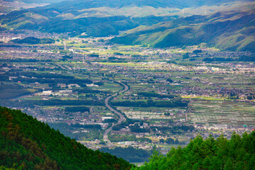 Fototapeta premium 長野県宮田村 宮田高原キャンプ場の景色