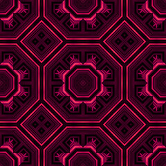 Neon Motion Geometric Abstract Seamless Pattern Background