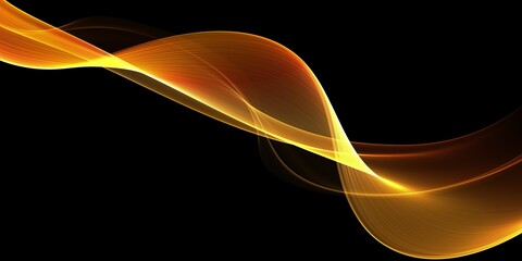 Abstract orange wave on a black background	