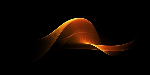 Abstract orange wave on a black background	