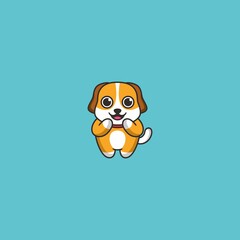 Cute Dog Cartoon Mascot Logo Design