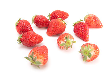 Japanese strawberries isolated on white backgound