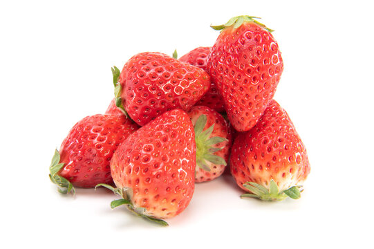 Japanese Strawberries Isolated On White Backgound