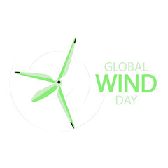 Wind day global world wind turbine, vector art illustration.