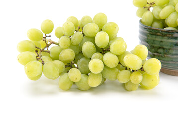 Green grape isolated on white background