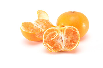 Japanese mandarin orange isolated on white background
