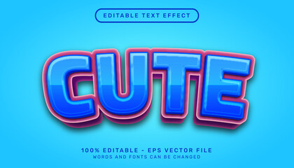 cute 3d editable text effect template