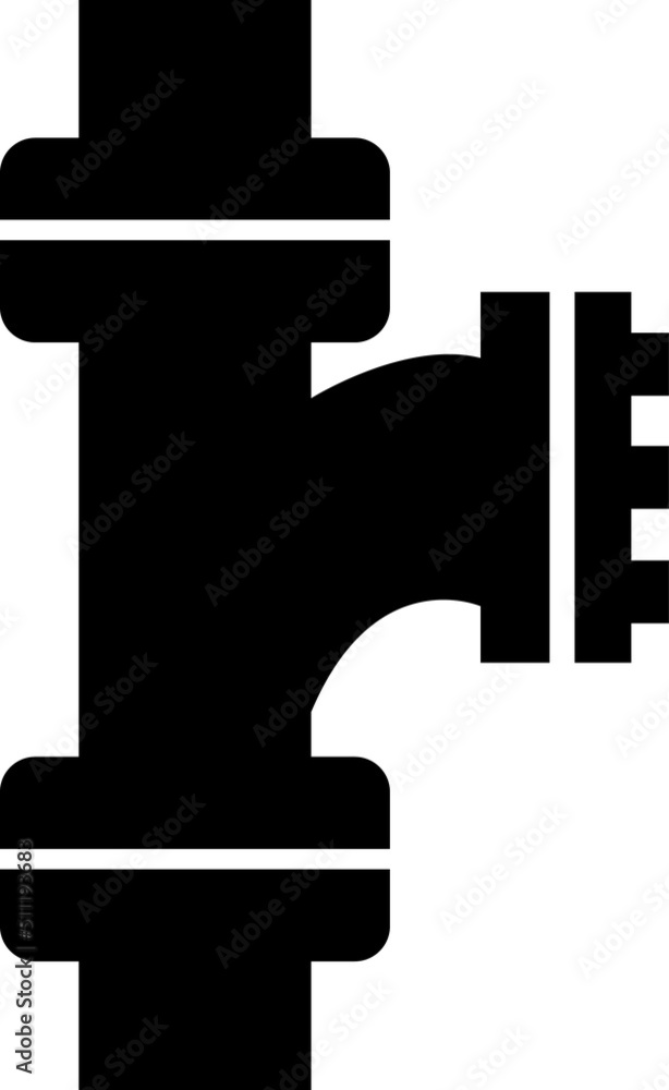 Poster pipe icon and flange fitting for pipeline connection with valve and other pipe.eps