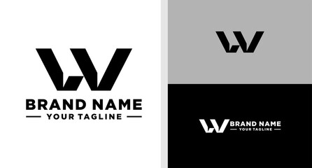 LW LOGO MONOGRAM FUTURISTIC TECHNOLOGY EDITABLE