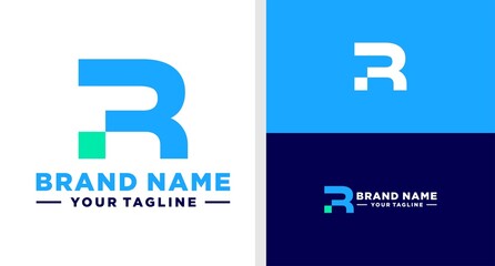 RF LOGO MONOGRAM FUTURISTIC DIGITAL TECHNOLOGY EDITABLE