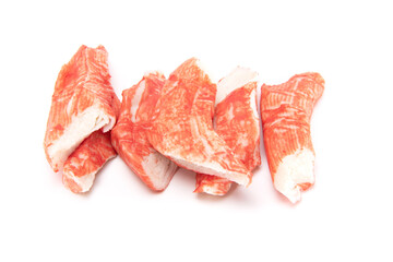 Imitation crab isolated on white background. Japanese food