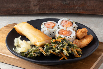 Fresh Japanese food on plate.