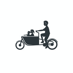 Naklejka premium illustration of cargo bike, short distance transportation, vector art.