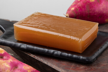 Focus on Brazilian dessert known as marrom glacê.