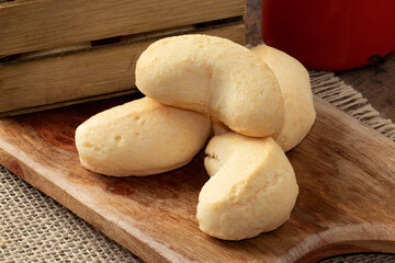 Typical Brazilian snack known as cheese biscuit.