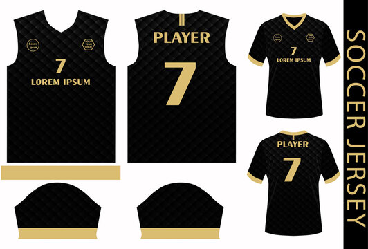 soccer jersey design template with pattern and mockup