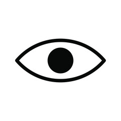 Eye icon sign flat color editable
