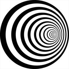 Vector, Image of Logarithmic Spiral, black and white color, on a transparent background