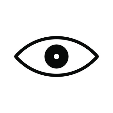 Eye icon sign flat color editable