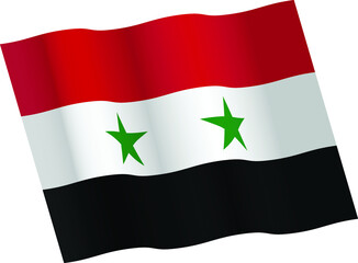 Waving flag of syria vector
