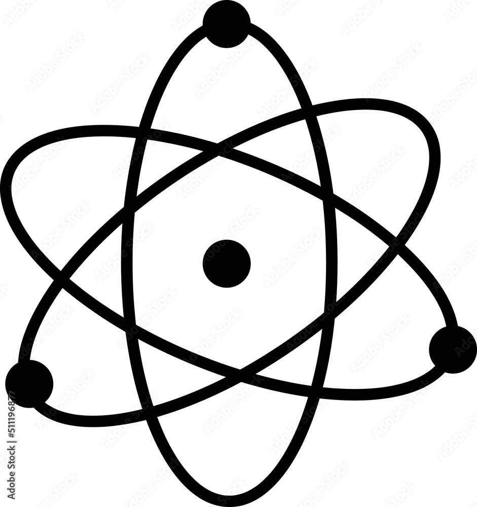 Poster atom science icon vector illustration on white background..eps