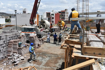 construction workers at work
