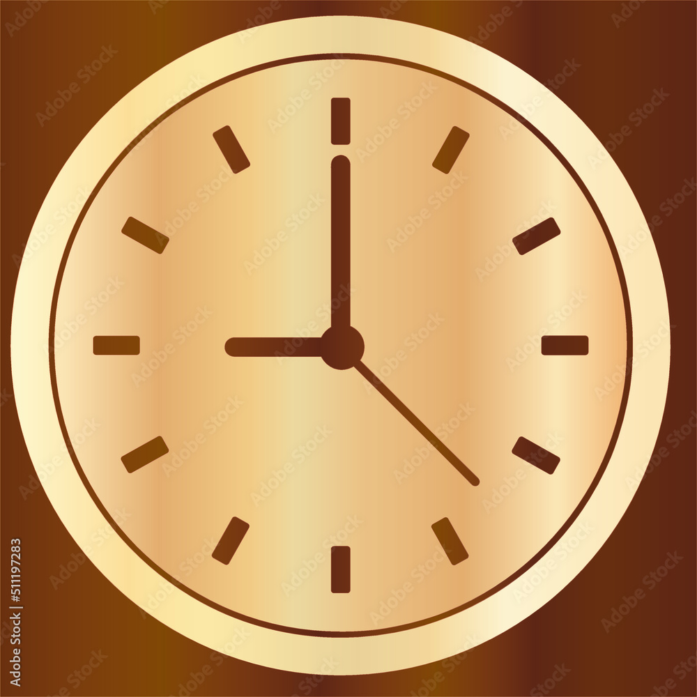 Poster black clock icon vector with shadow for website design in flat style...eps