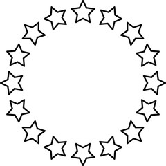  Circle Star Border Icon Vector Template Illustration Design line art.eps