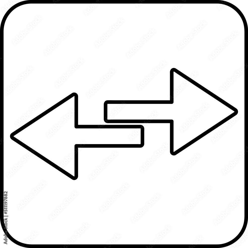 Poster exchange rounded icon vector line art on white background..eps