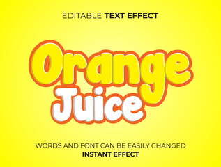 orange juice text effect typography