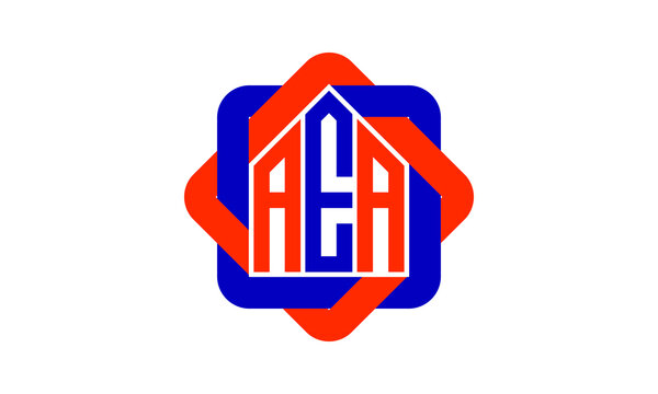 AEA three letter real estate logo with home icon logo design vector template | construction logo | housing logo | engineering logo | initial letter logo | minimalist  logo | property logo |