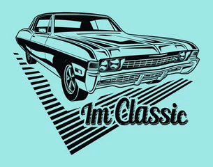Foto op Canvas Vector American Classic Muscle Car for poster, flyer, post card, banner © Perdana