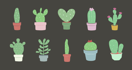 set of cactus