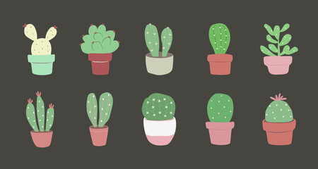 set of cactus