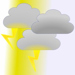 cloud and lightning - obrazy, fototapety, plakaty