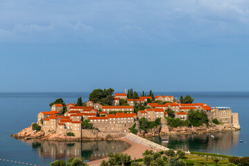 Obraz premium Montenegrin picturesque island of St. Stephen in the Adriatic Sea