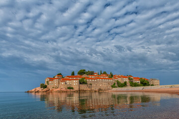 Montenegrin picturesque island of St. Stephen in the Adriatic Sea