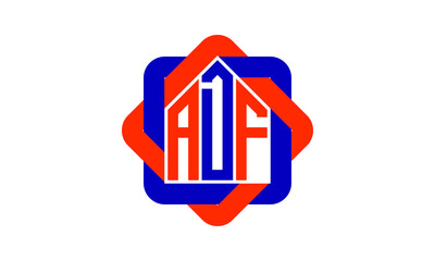 ADF three letter real estate logo with home icon logo design vector template | construction logo | housing logo | engineering logo | initial letter logo | minimalist  logo | property logo |